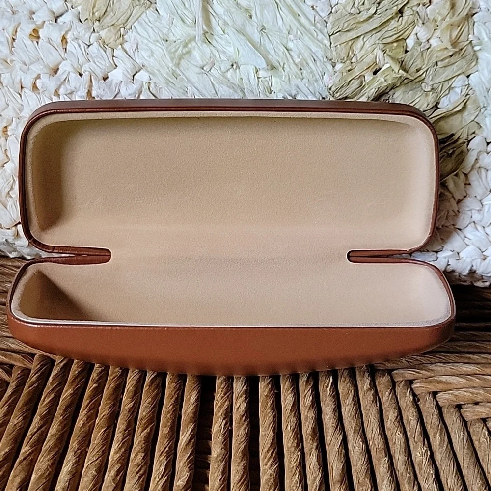 Longchamp Paris, brown hard eyeglass/sunglass case